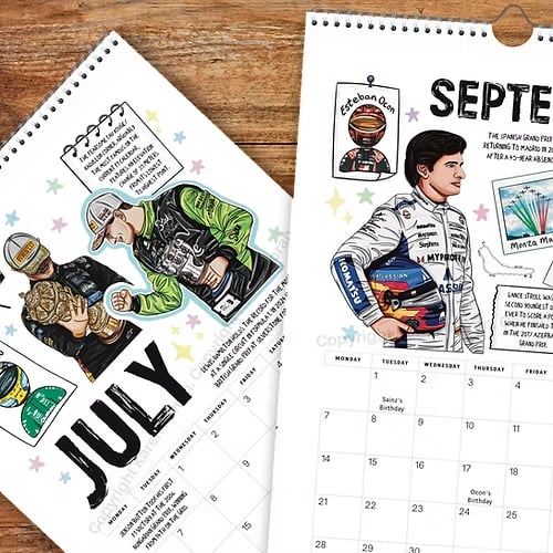 🏎️📅F1 Scrapbook Race Calendar 2026 – The ultimate wall calendar for racing fans