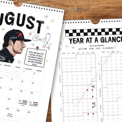 🏎️📅F1 Scrapbook Race Calendar 2026 – The ultimate wall calendar for racing fans