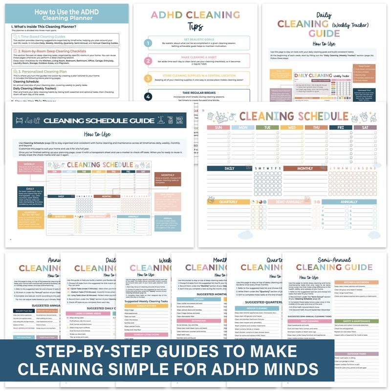 📕2026 ADHD Cleaning Planner — Designed for ADHD Minds