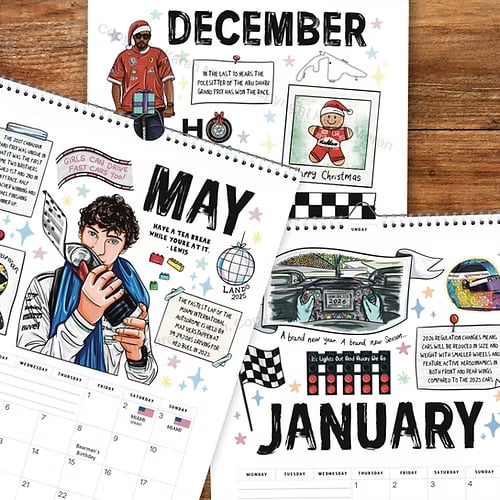 🏎️📅F1 Scrapbook Race Calendar 2026 – The ultimate wall calendar for racing fans